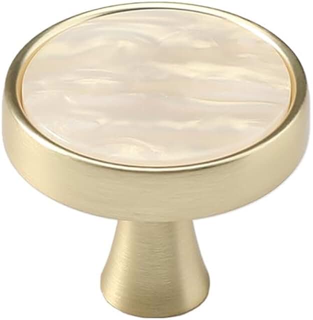 10 Pack Round Gold Knobs 1.2