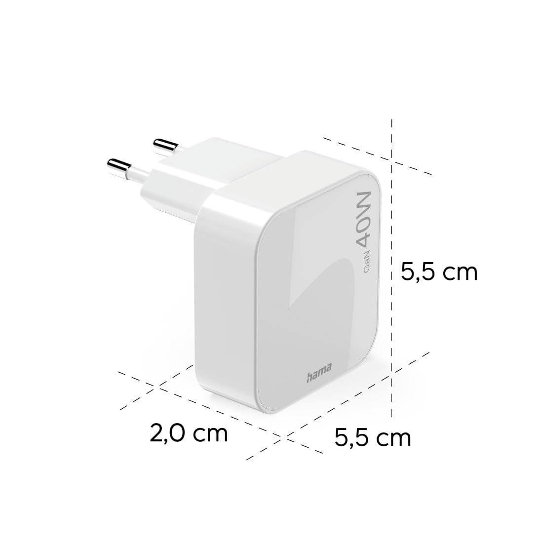 Hama | Cargador rápido 40W con 2 USB-C Power Delivery Plegable