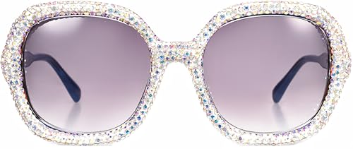 ICARA Oversized Oval Sunglasses Bling Rhinestone Shades Punk Diamond Eyewear Fashion Rave Party Disco Fun Sunglasses