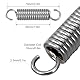 GUNGY Zugfedern mit Haken Edelstahl Zugfeder Spannfeder 70mm Außendurchmesser 16mm Drahtdurchmesser 2,5mm Maximale Zugkraft 19kg 2,5x16x70mm 2 Stück