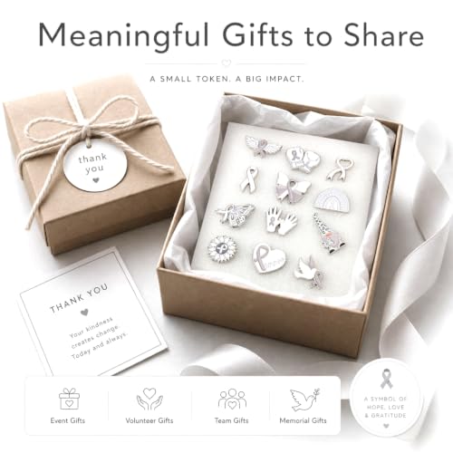Image of Landical 60 Pcs Brain Cancer Awareness Enamel Pins Bulk Gray Ribbon Lapel Pin Brain Tumor Awareness Product Items for Fundraising Support Care Hope Accessories