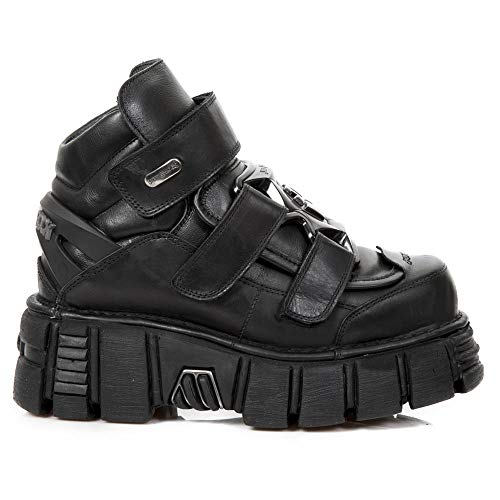 Bottes New Rock M.285 S41 Noir chaussure métallique unisexe underground