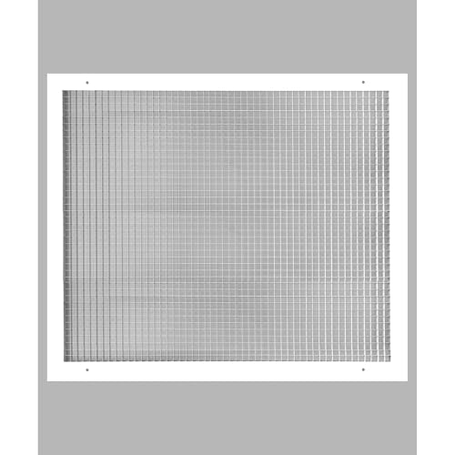 Image of 22 inch x 26 inch or 26 inch x 22 inch Cube Core Eggcrate Return Air Grille - Aluminum Rust Proof - HVAC Vent Duct Cover - White [Outer Dimensions: 23.75 x 27.75]