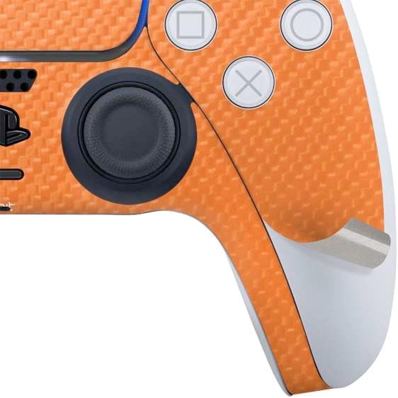 Skinit Decal Gaming Skin Compatible with PS5 Digital Edition Bundle - Orange Carbon Fiber Specialty Texture Material Design
