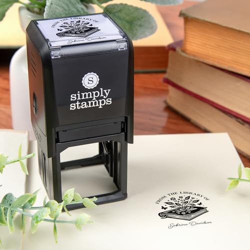 from The Library of Embossers & Stamps | Custom Embosser | Custom Stamp | Ex Libris | Great for Personalizing Books, Text Books and Journals and Other Documents (Design 1, Self-Inking Stamp)