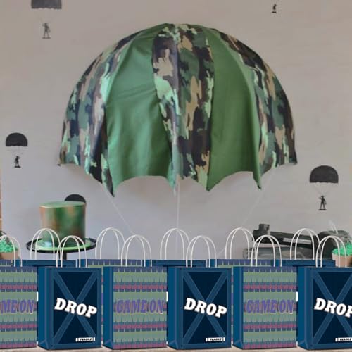 Apinwin 16PCS Vedio Game Military Supply Loot Blue Drop Boxes With Handles, Battle Gaming Favor Gift Goodie Candy Treat Bags for Birthday Baby Shower Anniversary Party Decorations - Thumbnail 6