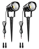 WILAWELS 6W 700LM Low Voltage Landscape Lighting, 12V AC/DC 3000K Warm White LED Low Voltage Landscape Lights, IP65 Waterproof Outdoor Spotlights with Connectors for Garden Tree Yard 2 Pack W01SLP206