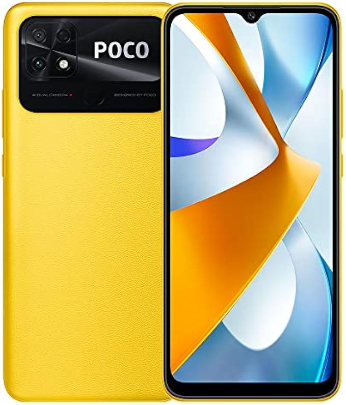 Xiaomi Poco C40 4G LTE 32GB + 3GB Global Version Unlocked 6.71" 6000mAh 13MP Dual Camera (Not Verizon Sprint Boost Cricket Metro At&T) + (w/Fast Car 16W Charger Bundle) (Yellow (Global Version))