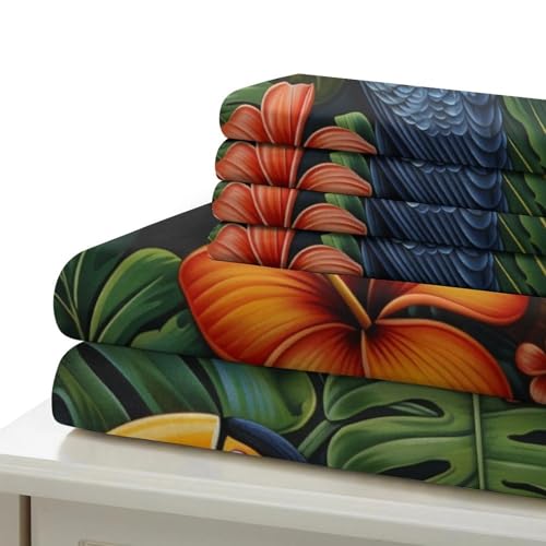 Housse de couette oiseaux 3D grand format 260x220 fermeture éclair lit - 6