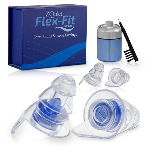 ZQuiet, Earplugs, Noise Reduction Earplugs for Sleep, Work, Concerts & Travel, Includes 2 Sizes, Premium Gift Box & Storage Case
