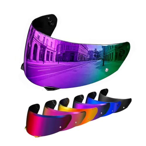 Image of PSLER Shatterproof Motorcycle Helmet Visor for i90 HJ-33,Deep Purple | Impact-Resistant ,UV400 Protection, Motorcycle Tinted Face Shield for i90 HJ-33,Visor Replacement