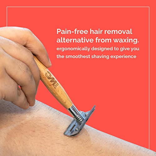 THE WOMAN'S COMPANY Bamboo Safety Razor For Men & Women With Bio-Degradable Bamboo Handle | Premium Eco Friendly Razor | Includes 10 Recyclable Blades | Plastic Free & Zero... - Image 5