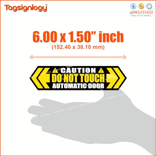 Image of Caution Automatic Door /Driver Will Open /DO NOT Touch /Pull - Waterproof Safety Sign for Van Taxi Car Service SUV Auto Rear Hatch Trunk Tailgate Handle Window Vinyl Stickers (Combo - 4 pcs)