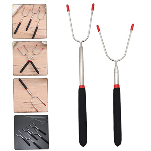 Yardwe 2Pcs Garfo Telescópico Para Churrasco Em Pvc Baqueta Ao Ar Livre
