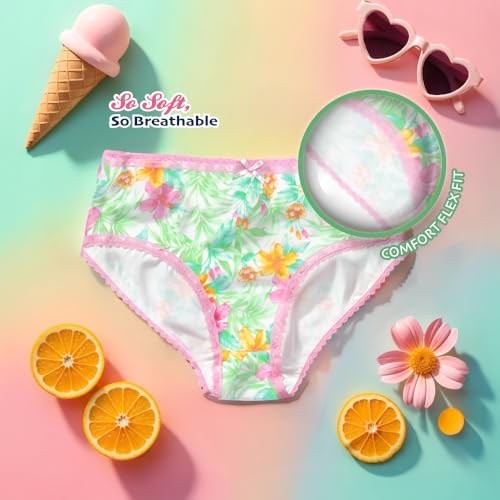 Tommy Bahama Girls Cotton Brief Underwear 5-Pack, Tagless Cotton Panties Multipack for Kids and Toddlers3