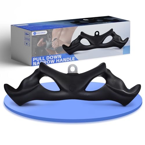 HXD-ERGO LAT Pulldown Attachments-LAT Pull Down Bar with Ergonomic Grips, Bicep Tricep Bar Pushdown Cable Attachment for Gym, Muscle Exercise, Strength Training (Narrow Grip)