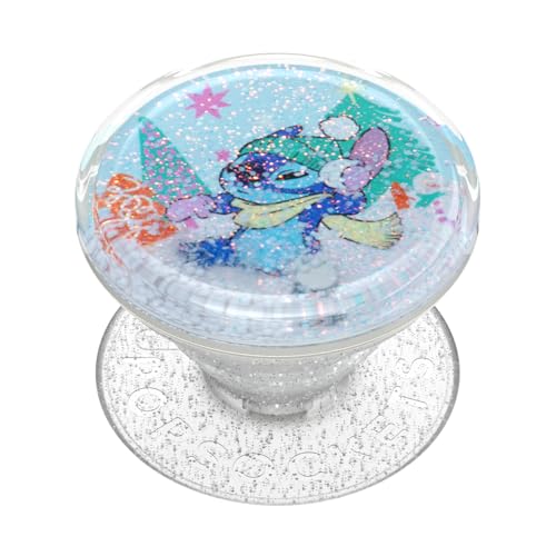 PopSockets Japan - �|�b�v�\�P�b�c �W���p�� PopGrip Disney Snowglobe Stitch �f�B�Y�j�[ 4D���� �X�e�B�b�` �X�m�[�h�[�� �|�b�v�O���b�v �X�}�z�O���b�v&�X�^���h