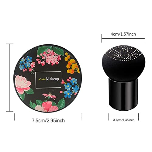 Kwolykim 2 Pack Mushroom Head Air Cushion Cc Cream Bb Cream, Concealer Lasting Nude Makeup Moisturizing Brightening Pigment Cc Liquid Foundation Ivory #TOP3