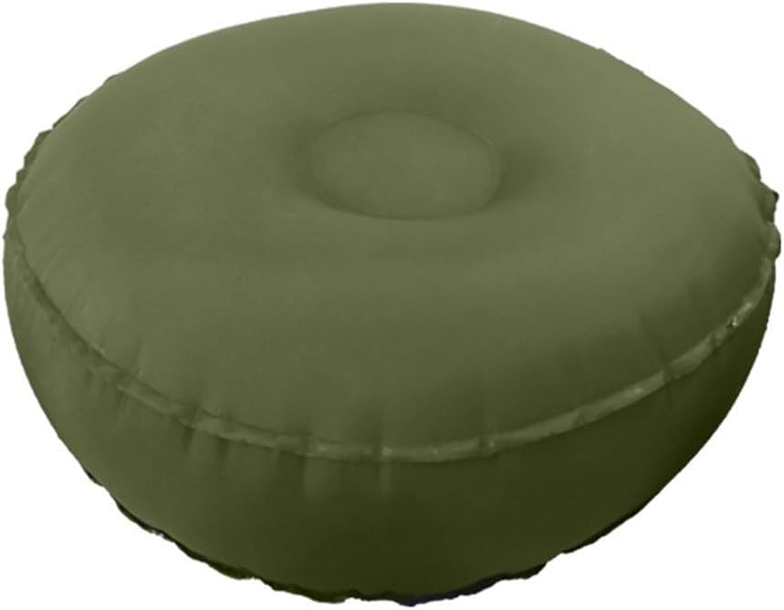 Inflatable Yoga Cushion, 40D Nylon Balance Footrest For Yoga Pilates Fitness, Lightweight Portable Travel Meditation Seat Pad, Quick Inflate Deflate Valve(Olive green)