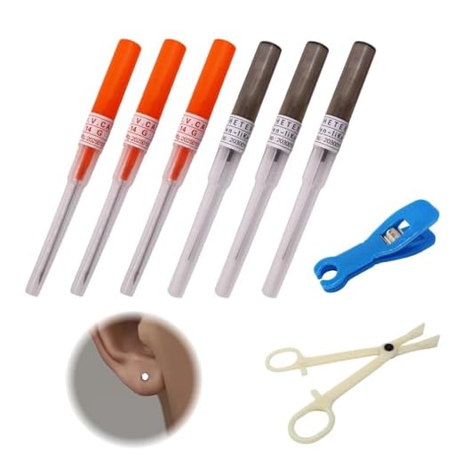 Icyowls 8 Stück Piercing Nadeln Set, sterile Edelstahl Katheter Nadeln 14G & 16G, Einweg Piercing Kit mit Werkzeug, hygienisch für Körperpiercing Zubehör Ohren, Nase, Lippen, Zunge, Bauchnabel