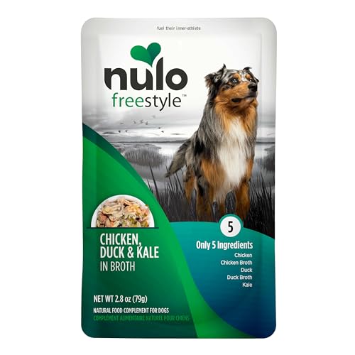 Image of Nulo Freestyle Chicken, Duck, & Kale in Broth Real Meat Dog Food Topper, 2.8 Ounce (Pack of 24)