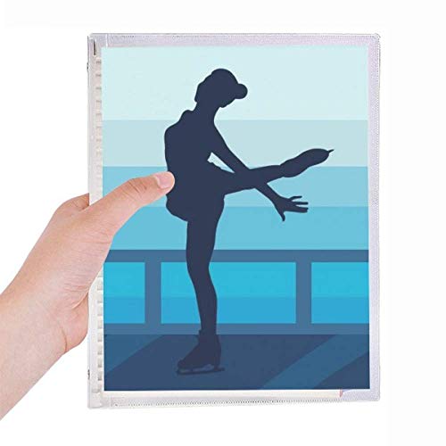 Cahier d'illustration patinage femme à feuilles mobiles et spirale