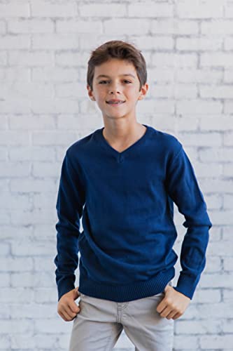 V-Neck Long Sleeve Sweater Toddler to Big Kid Sizes (4T - 18-20)2