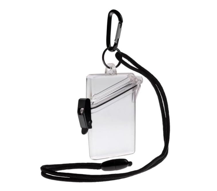 Transparent Clear Waterproof ID Card Badge Holder Case Waterproof Sports Case Vertical Badge Holders with Lanyard and Keychain,Identification Badges