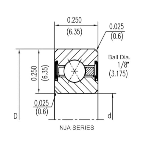 Roulement JA060XP0 scellé dimensions 152,4 x 165,1 x 6,35 mm - 2