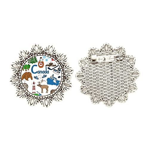 Broche de plata ley de Canadá formato medium acabado artesanal