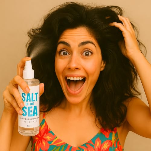 Organic Sea Salt Spray for Hair Women & Mens –Unscented Based Sea Salt Spray 8oz with Ancient Unrefined Sea Salt | Natural Volume, Beach Waves, Non-Sticky (8oz, Unscented|WH)
