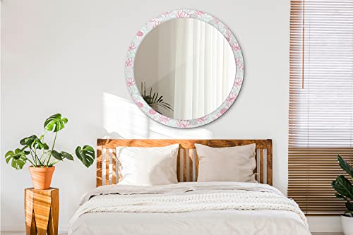 Miroir rond fi100 Fleurs grand format pour agrandir le salon