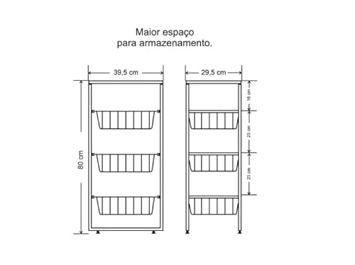 Fruteira De Chão Branco Brilho Em Aço Mdf Amadeirado Suporte para Bebedouro ou Microondas