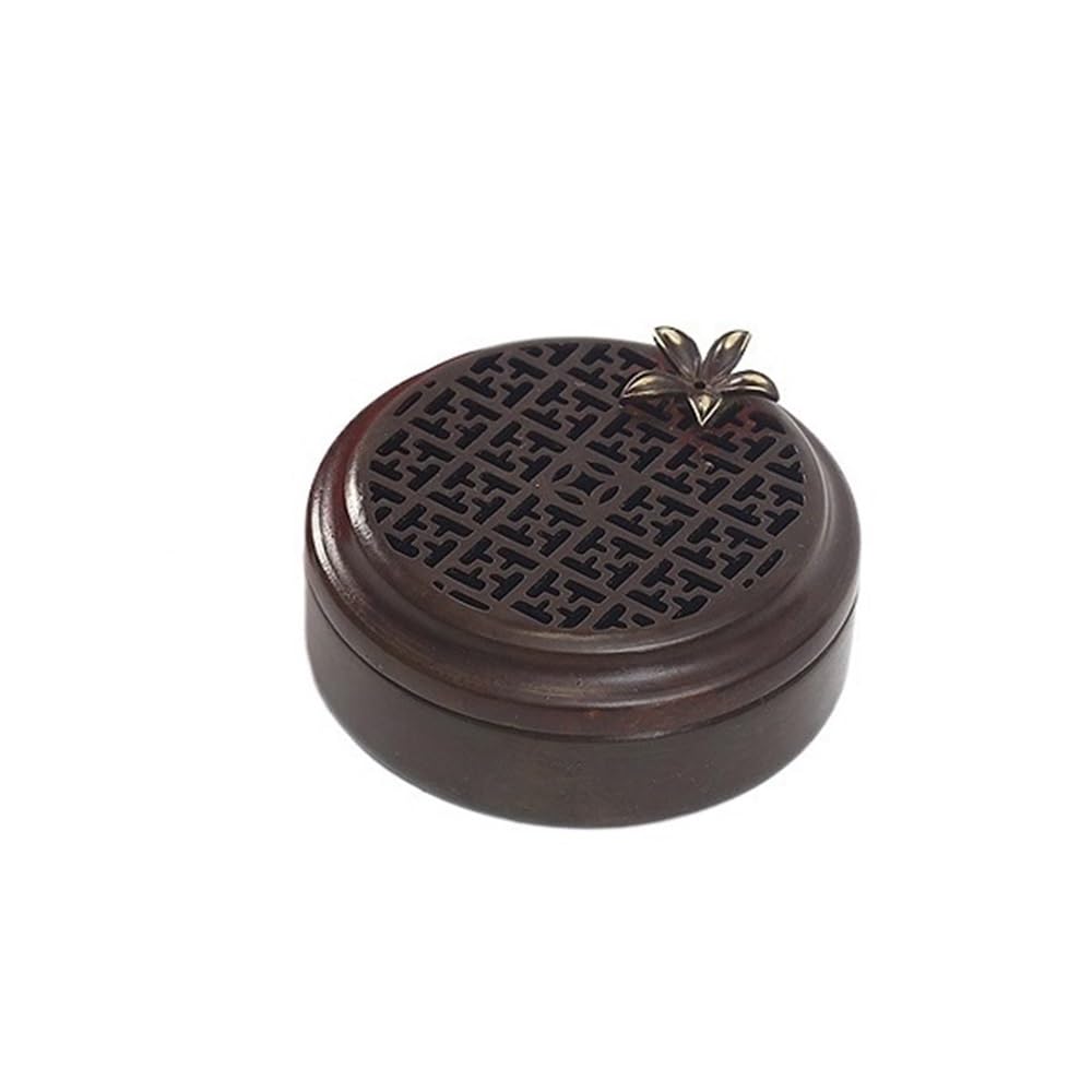 Creative Round Copper Incense Burner Home Indoor Decorative Tea Ceremony Box Decor