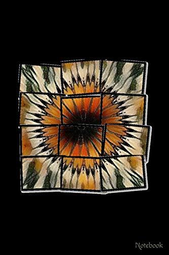 Notebook: Simple Abstract Floral Black Cover ( 6 x 9, 100 lined college ruled pages) image 3