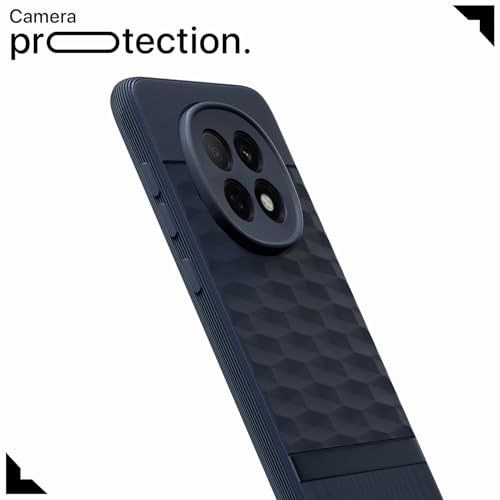 Image of Pikkme Back Cover for Oppo F29 5G Camera Protection 3D Hexa Cube Design Silicone Protective Bumper Case (Blue)