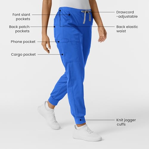 Image of Wink W123 Women's Flex-n-Reach Track Scrub Pant, Black, Large Petite