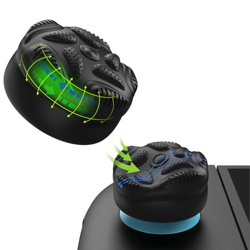 PlayVital Nintendo Switch 2対応サムスティッククッショングリップ 4個、Nintendo Switch 2ジョイコン対応シリコンジョイスティックカバー、滑り止め雨滴模様デザイン【ブラック】