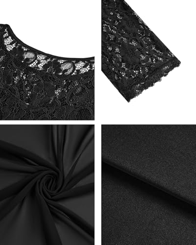 Pinup Fashion Plus Size Lace Chiffon Wedding Guest Dresses Women Cocktail Party Midi Dress3