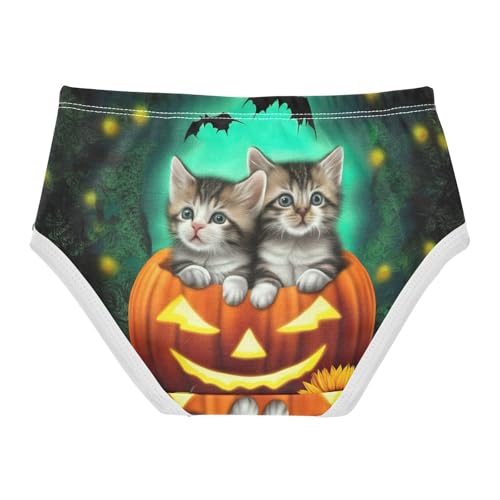 Cute Cat Funny Pumpkin Little Girl Panties Girls Underwear Toddlers Cotton Print Undies Kids Briefs 2t2