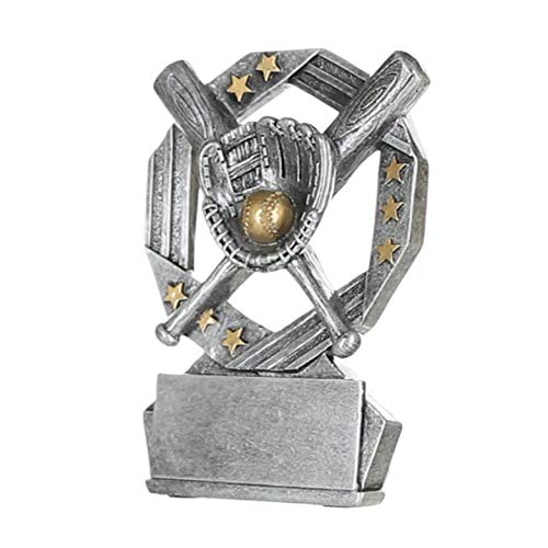 Decade Awards Baseball Hexa Star Trophy - 4.75 Inch Tall | The Hero of The Diamond Award | A Galactic Grand Slam in Gold and Silver Glory - Engraved Plate on Request
