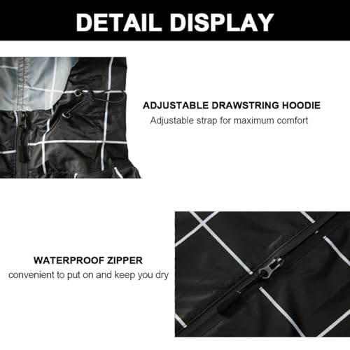 Image of salamra Rain Poncho Jacket - Hooded Waterproof Raincoat with Pocket for Women Men Adults