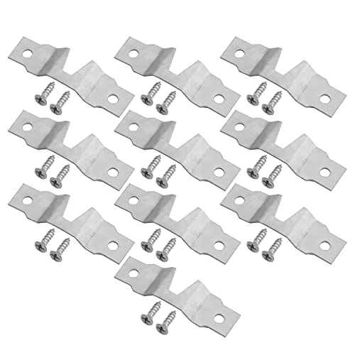 Image of MroMax 10PCS Keyhole Hanging Plate 2.05 inch x 0.59 inch Single Hole Hook Metal Keyhole Hangers Keyhole Hanging Fasteners for Mirror Picture Frames Silver