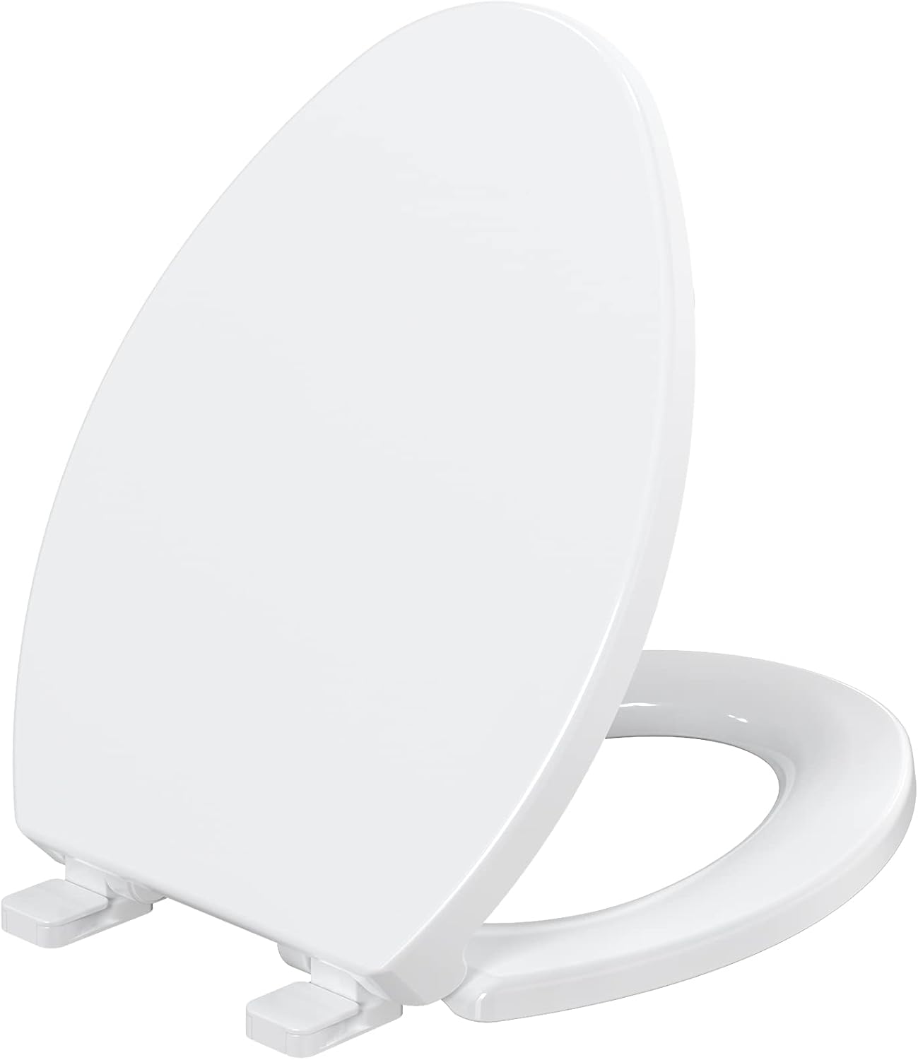 Elongated Soft Close Toilet Seat with Grip-Tight Bumpers MUYE Easy to Install and Clean No Slam Standard Toilet Seats White - - 