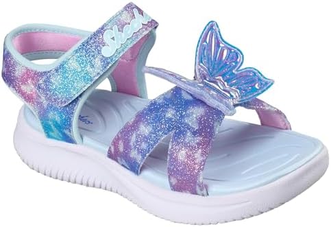 Skechers Baby Girls Jumpsters Butterfly Brites Flat Sandal, blue, 20 EU