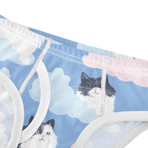 KLL Cats with Cute Clouds Pattern with blue Little Boys Cotton Athletic Underwear Breathable Children Panties4
