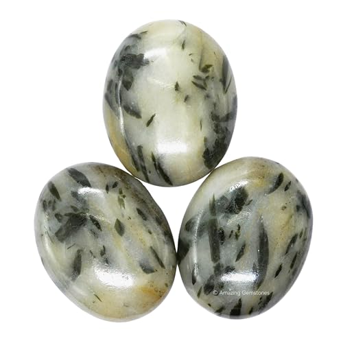Image of Amazing Gemstone Green Tourmaline in Quartz Crystals and Healing Stones - Large Palm Stone Crystals Piedra - Crystal for Good Luck,Positivity,Meditation - Unique Stocking Stuffers and Birthday Gifts