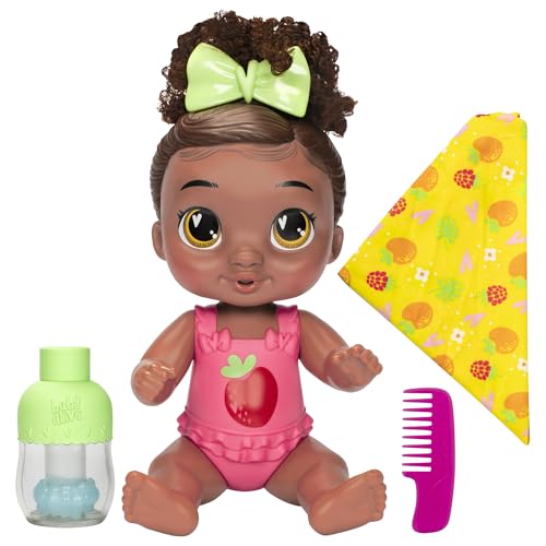 Baby Alive Shampoo Snuggle Berry Boo Black Hair - Muñeca de bebé de Agua de 11 Pulgadas, Juguetes para niñas y niños de 3 años en adelante