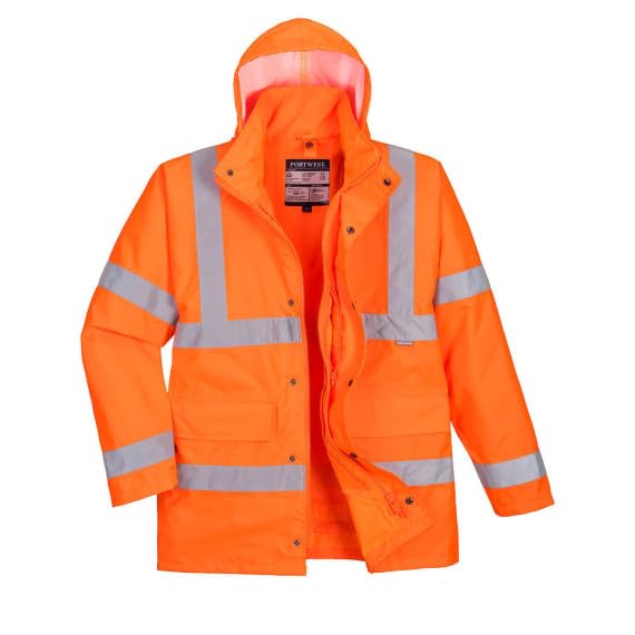 Parka 4 en 1 Traffic de alta visibilidad flúor con chaleco de calor interior interactivo S468