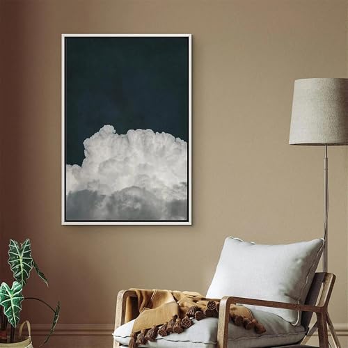 Impression toile nuage blanc solution murale minimaliste 60x80